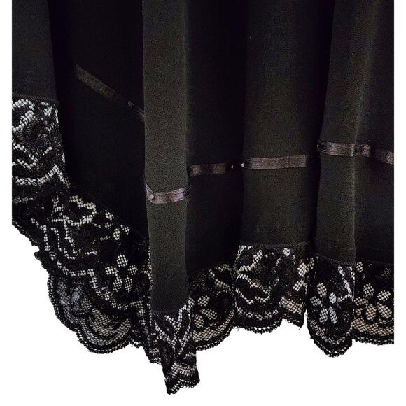 Black Lace Trim Sheer Skirt | Dark Romantic Witchy Goth Fairy Whimsy - Picture 4 of 11